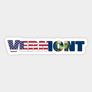 Vermont State Flag/ American Flag Logo Sticker